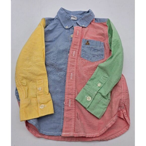 Colorful Baby Gap Toddler Button-Up Shirt Size 3 Years - Picture 1 of 8